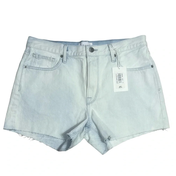 FRAME le Ultra Baggy Jean Shorts Vintage Bleached Out Blue Wash size 27 - Picture 2 of 10